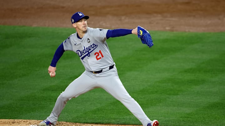 Former Los Angeles Dodgers pitcher Walker Buehler. Former Los Angeles Dodgers pitcher Walker Buehler.
