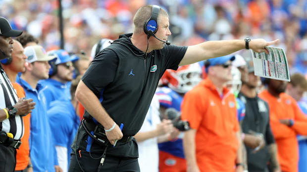 Florida Gators head coach Billy Napier against the South Florida Bulls 