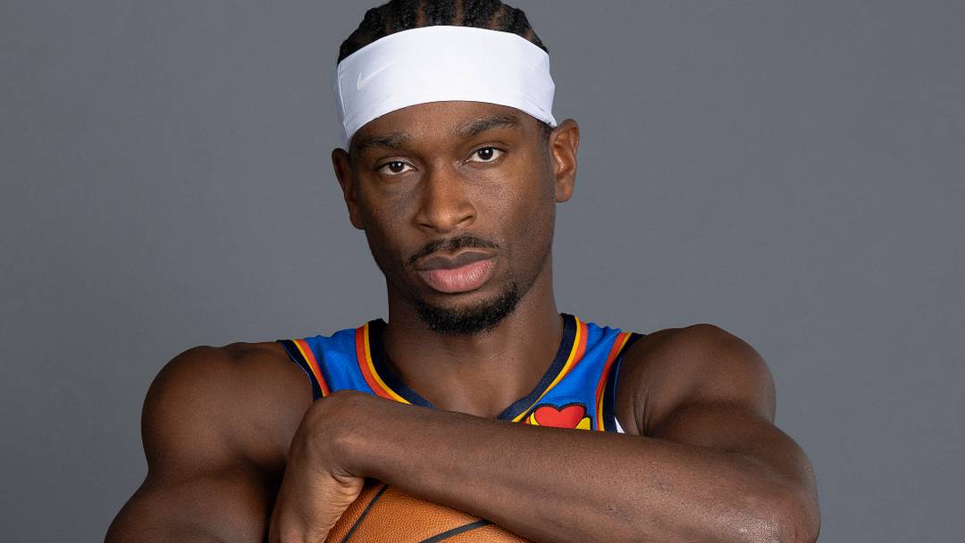 Sep 28, 2026; Oklahoma City, OK, USA; Oklahoma City Thunder guard Shai Gilgeous-Alexander (2) poses for a photo during Oklahoma City Thunder Media Day at Paycom Center. Mandatory Credit: Alonzo Adams-Imagn Images
