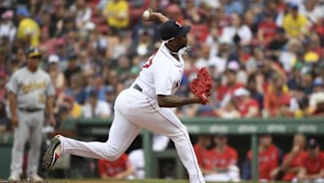 Jul 9, 2023; Boston, Massachusetts, USA;  Boston Red Sox relief pitcher Joely Rodriguez (57) pitches