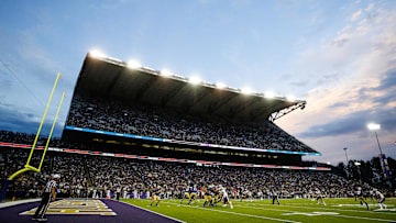 Sep 4, 2021; Seattle, Washington, USA; General view of Alaska Airlines Field at Husky Stadium during the fourth quarter of a game between the Washington Huskies and Montana Grizzlies. Mandatory Credit: Joe Nicholson-USA TODAY Sports