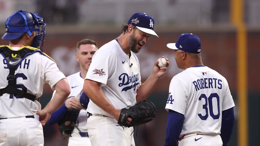 Clayton Kershaw leaves the All-Star game with a souvenier.  | Brett Davis-Imagn Images