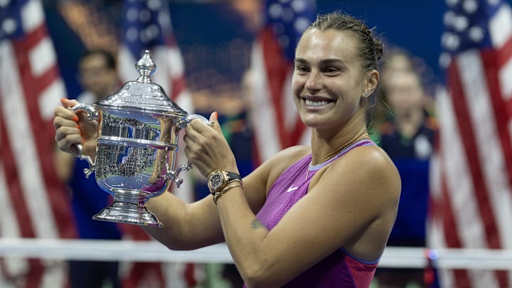 Aryna Sabalenka celebrates winning the 2024 U.S. Open. Aryna Sabalenka celebrates winning the 2024 U.S. Open.