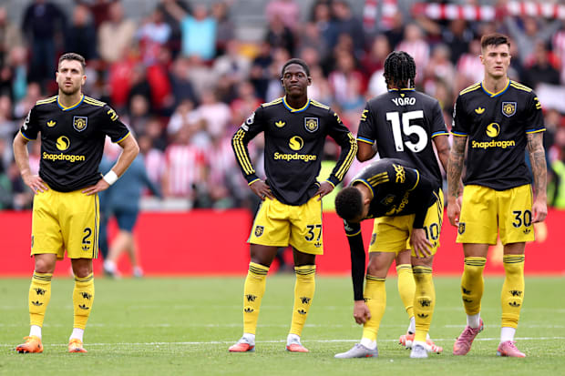 From left to right: Diogo Dalot, Kobbie Mainoo, Matheus Cunha, Leny Yoro and Benjamin Šeško.