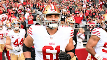 San Francisco 49ers offensive lineman Matt Hennessy (61)