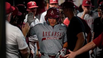 Arkansas Razorbacks first baseman Cam Kozeal