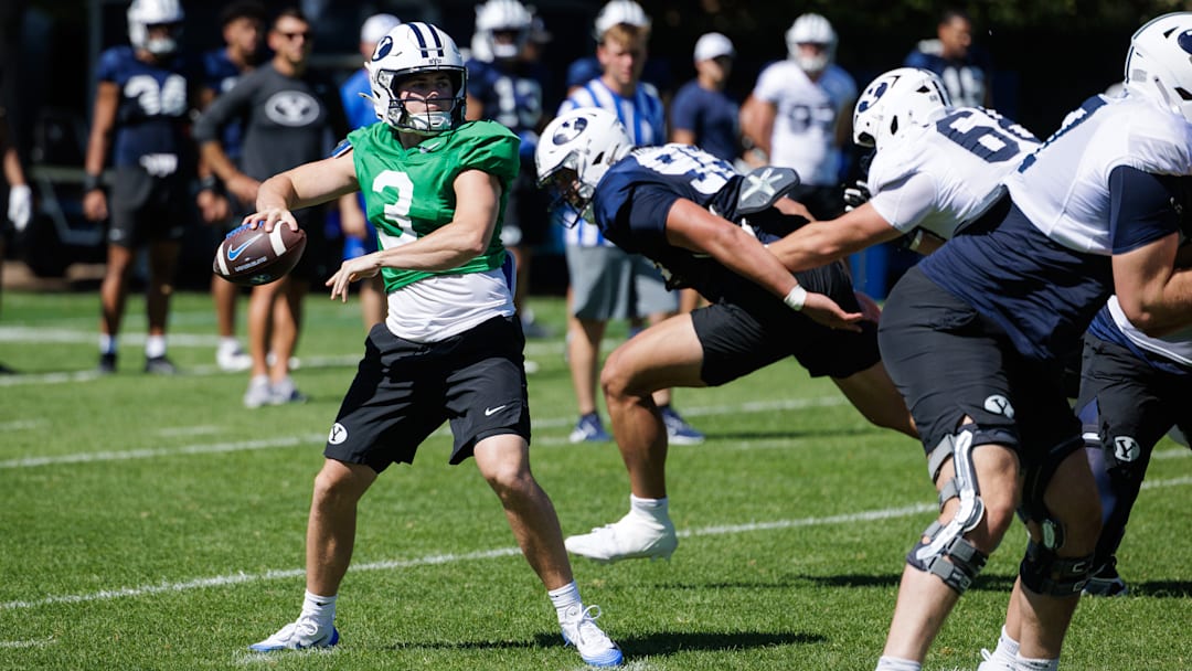 BYU quarterback McCae Hillstead at Fall Camp