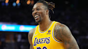 Apr 7, 2022; San Francisco, California, USA; Los Angeles Lakers center Dwight Howard (39) during the fourth quarter against the Golden State Warriors at Chase Center. Mandatory Credit: Darren Yamashita-Imagn Images
