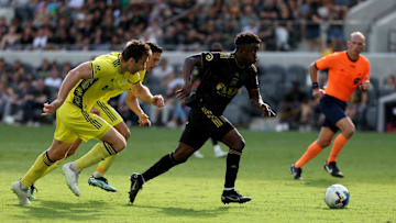 Oct 9, 2022; Los Angeles, California, USA; Los Angeles FC forward Kwadwo Opoku (22) dribble the ball