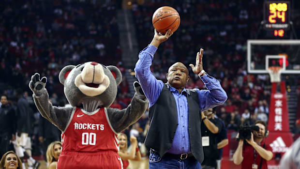 George Foreman At A Houston Rockets Game