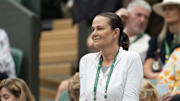 Jul 9, 2024; London, United Kingdom; Former player and TV Commentator, Pam Shriver in attendance as coach for Donna Vekic of Croatia (not shown) during her match against Lulu Sun of New Zealand (not shown) on day nine of The Championships at All England Lawn Tennis and Croquet Club. 