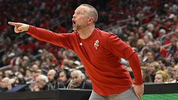Feb 8, 2025; Louisville, Kentucky, USA;  Louisville Cardinals head coach Pat Kelsey calls out instructions during the first half against the Miami (Fl) Hurricanes at KFC Yum! Center. 