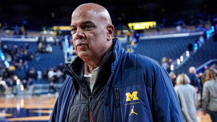 Michigan athletic director Warde Manuel walks on the court after 96-66 win over USC at Crisler Center in Ann Arbor on Friday, Jan. 2, 2026.