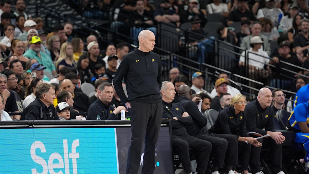 Mar 21, 2026; San Antonio, Texas, USA;  Indiana Pacers head coach Rick Carlisle looks on in the first half against the San Antonio Spurs at Frost Bank Center. Mandatory Credit: Daniel Dunn-Imagn Images