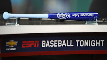 Jun 18, 2017; Houston, TX, USA; View of a Father's Day baseball on the set of the Baseball Tonight show by ESPN prior to the game between the Houston Astros and the Boston Red Sox at Minute Maid Park. 