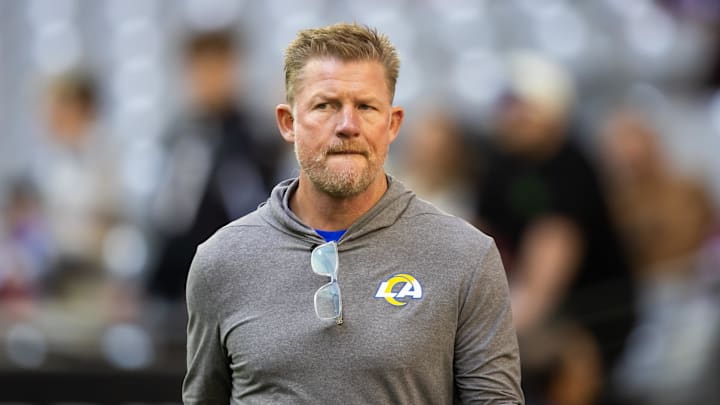 Nov 26, 2023; Glendale, Arizona, USA; Los Angeles Rams general manager Les Snead against the Arizona Cardinals at State Farm Stadium. Mandatory Credit: Mark J. Rebilas-USA TODAY Sports Nov 26, 2023; Glendale, Arizona, USA; Los Angeles Rams general manager Les Snead against the Arizona Cardinals at State Farm Stadium. Mandatory Credit: Mark J. Rebilas-USA TODAY Sports