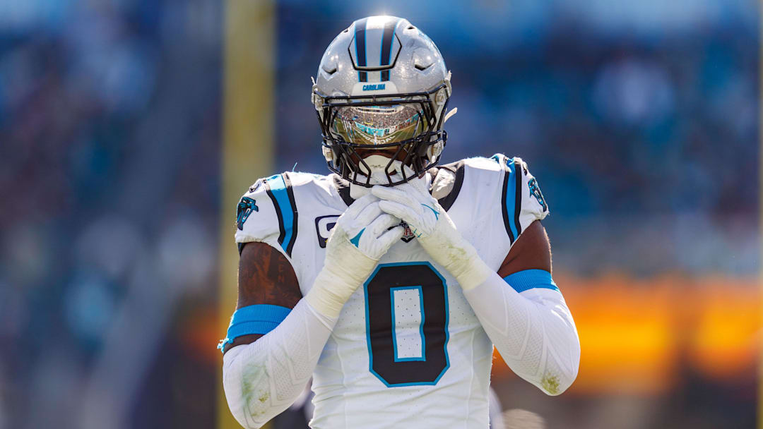 Carolina Panthers offensive linebacker Brian Burns during the first quarter at EverBank Stadium.