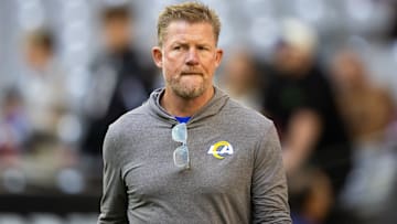 Nov 26, 2023; Glendale, Arizona, USA; Los Angeles Rams general manager Les Snead against the Arizona Cardinals at State Farm Stadium. Mandatory Credit: Mark J. Rebilas-USA TODAY Sports