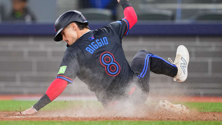 Former Toronto Blue Jays player Cavan Biggio has been traded to the Atlanta Braves, his fourth team this season.