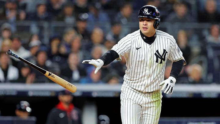 Oct 14, 2024: New York Yankees shortstop Anthony Volpe (11) walks during the third inning to load the base during the third inning against the Cleveland Guardians in game one of the ALCS for the 2024 MLB Playoffs at Yankee Stadium. 