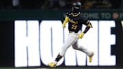 Sep 10, 2024; Pittsburgh, Pennsylvania, USA;  Pittsburgh Pirates designated hitter Andrew McCutchen (22) circles the bases on a three run home run against the Miami Marlins during the fifth inning at PNC Park. 