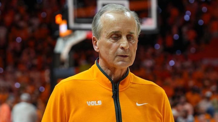 Tennessee coach Rick Barnes walks off the court after losing a game between Tennessee and Alabama at Thompson-Boling Arena at Food City Center in Knoxville, Tenn.