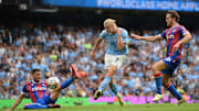 El noruego anotó tres goles en la victoria de los citizen