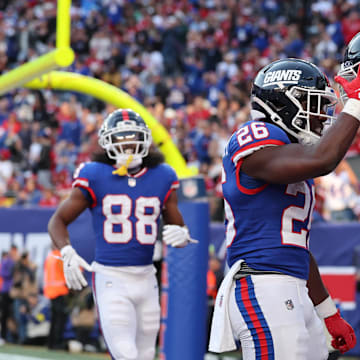 New York Giants quarterback Jaxson Dart was listed as a lone bright spot in the Giants midseason grade from SI