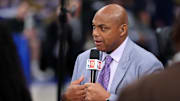 NBA TV analyst Charles Barkley talks on set before the 2024 NBA Finals between the Boston Celtics and the Dallas Mavericks.
