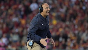 Penn State Nittany Lions coach James Franklin reacts during the 103rd Rose Bowl