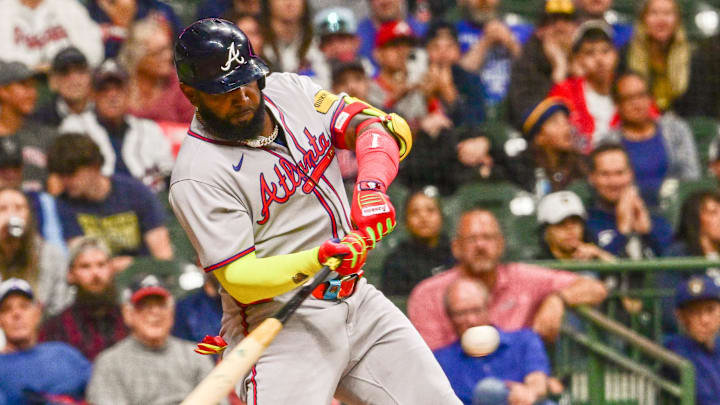 Atlanta Braves designated hitter Marcell Ozuna Atlanta Braves designated hitter Marcell Ozuna