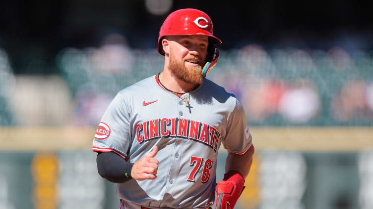 Cincinnati Reds outfielder Blake Dunn (76) runs the bases