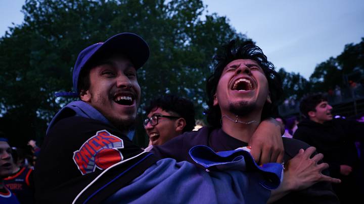New York Knicks Host Watch Party In Central Park For NBA Eastern Conference Finals