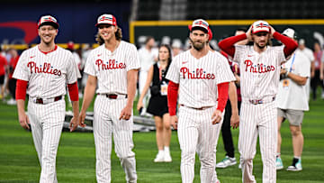 Jeff Hoffman, Alec Bohm, Bryce Harper, Matt Strahm, Philadelphia Phillies