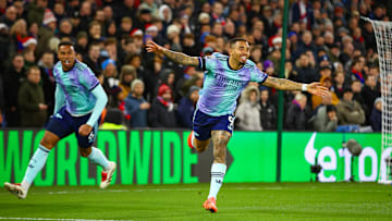Gabriel Jesus (right) continued his fantastic return to form on Saturday afternoon, with a brace in Arsenal's 5-1 win.