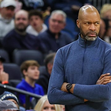 Orlando Magic head coach Jamahl Mosley looks on during the second quarter against the Detroit Pistons at Kia Center. Mandatory 