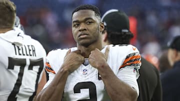 Dec 24, 2023; Houston, Texas, USA; Cleveland Browns wide receiver Amari Cooper (2) on the sideline during the fourth quarter against the Houston Texans at NRG Stadium. Mandatory Credit: Troy Taormina-Imagn Images