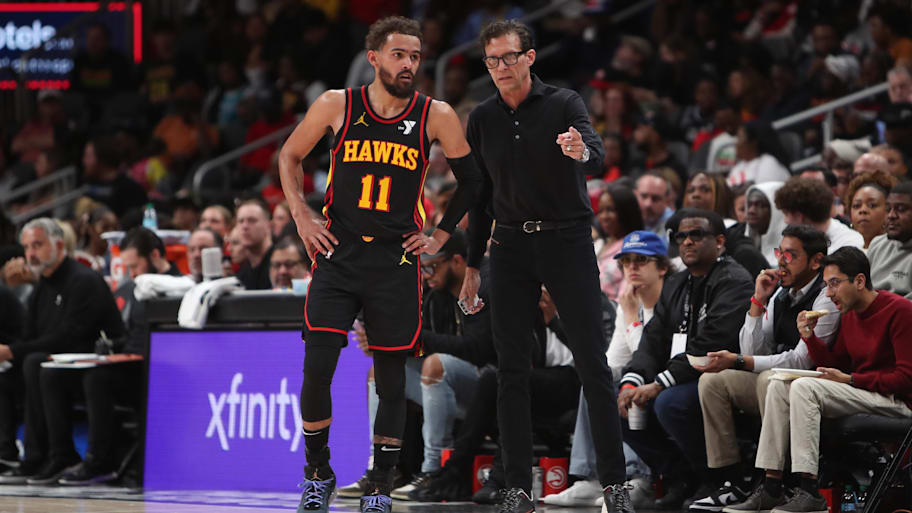 The New York Knicks were denied permission to speak with Atlanta Hawks coach Quin Snyder. | Mady Mertens-Imagn Images