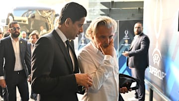 Vincent Labrune et Nasser al-Khelaïfi à Udine, avant la Supercoupe d'Europe