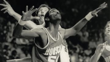 Nov 1985; Unknown location, USA; Houston Rockets center Ralph Sampson in action during the 1985 season. Mandatory Credit: Malcolm Emmons-Imagn Images 