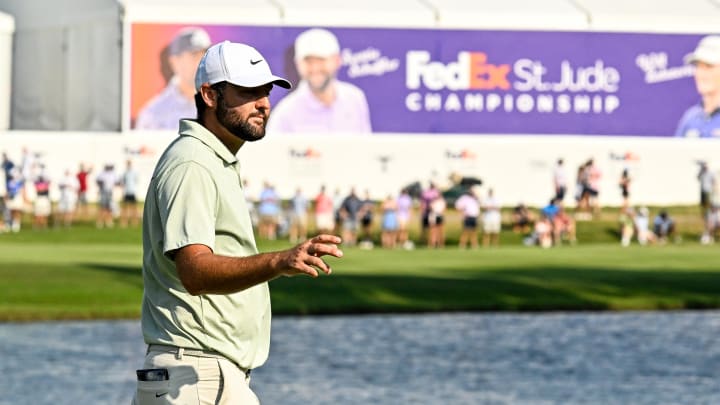 Scottie Scheffler, pictured at last week's FedEx St. Jude Championship, called the PGA Tour's playoff format "silly" as a way to decide a seasonlong champion.