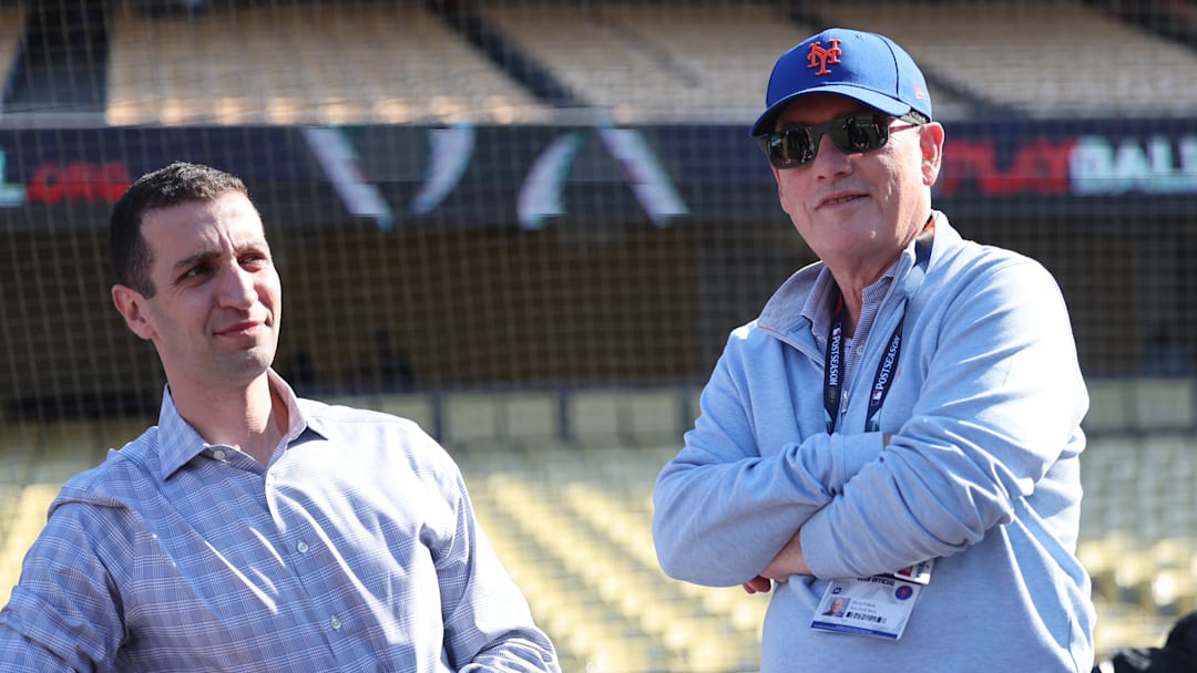New York Mets general manager David Stearns with New York Mets owner Steve Cohen...