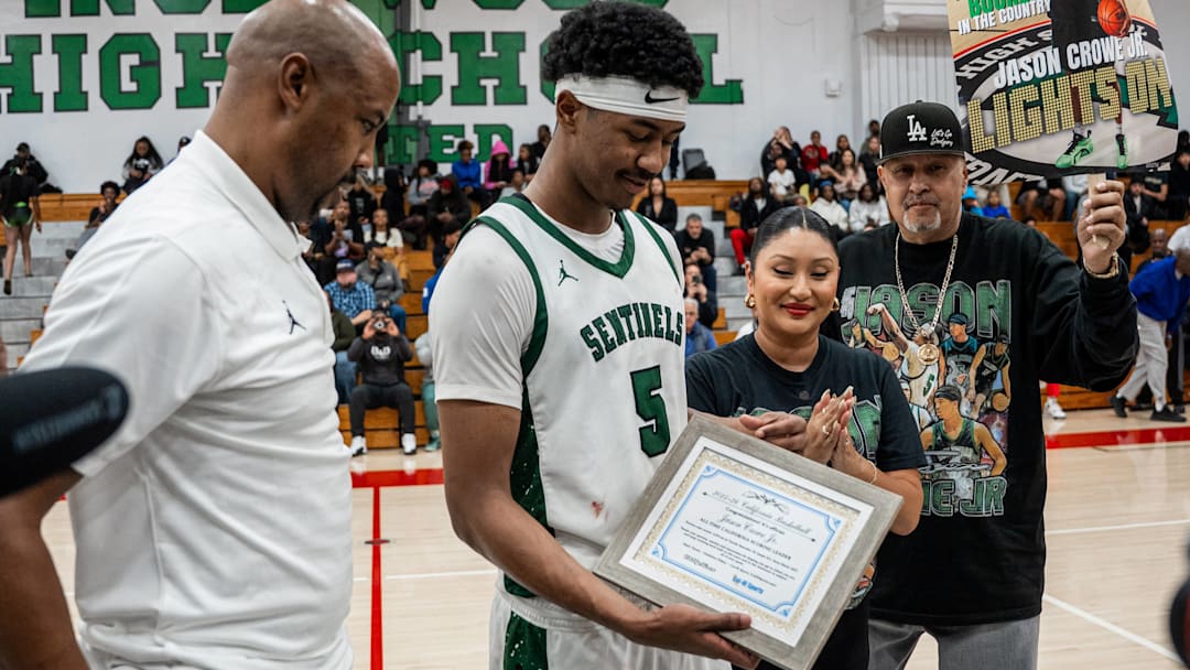 Jason Crowe Jr. broke the California all-time scoring record on Tuesday, Dec. 10 against Beverly Hills High. Jason Crowe Jr. broke the California all-time scoring record on Tuesday, Dec. 10 against Beverly Hills High.