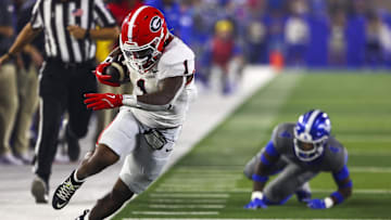 Trevor Etienne, Georgia Bulldogs, Kentucky Wildcats. (Mandatory Credit: Carter Skaggs-Imagn Images)