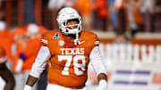 Texas Longhorns offensive lineman Kelvin Banks Jr. against the Clemson Tigers.