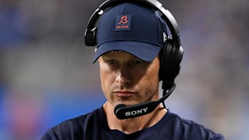 Chicago Bears head coach Ben Johnson looks on during the second half of the game against the Detroit Lions at Ford Field.