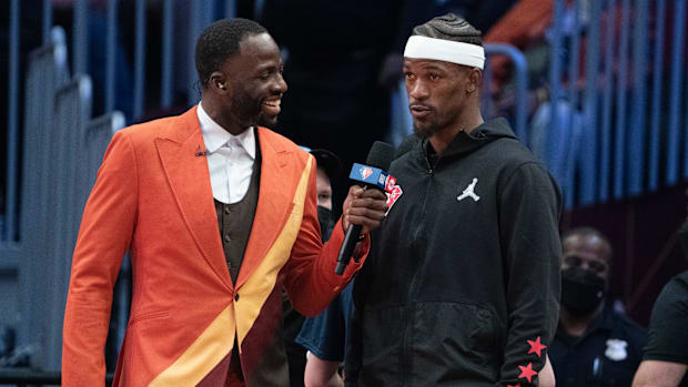 Golden State Warriors forwards Draymond Green and Jimmy Butle