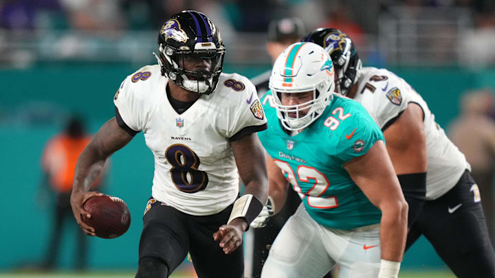 Lamar Jackson and the Ravens will take on the Dolphins on Thursday night. Lamar Jackson and the Ravens will take on the Dolphins on Thursday night.