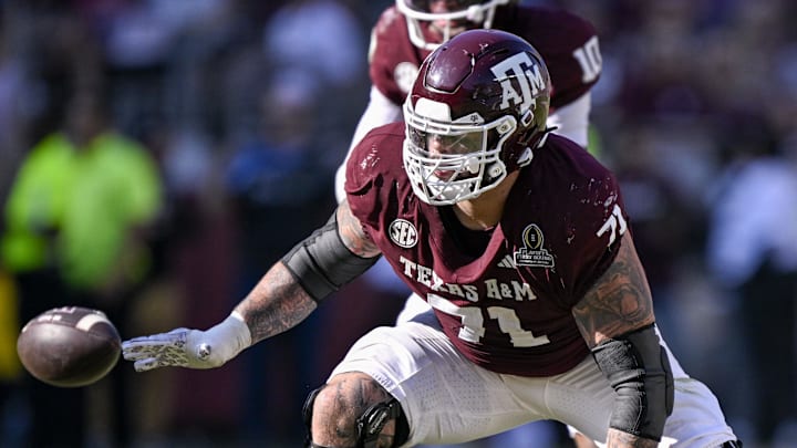 Texas A&M Aggies offensive lineman Chase Bisontis (71)