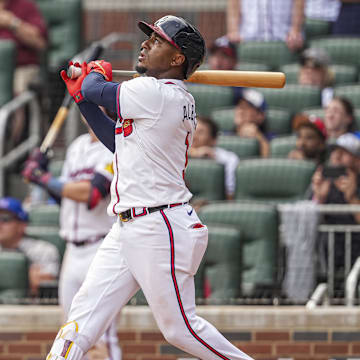 Atlanta Braves second baseman Ozzie Albies had himself a night in Jacksonville to start is rehab assignment. Mandatory Credit: Dale Zanine-Imagn Images